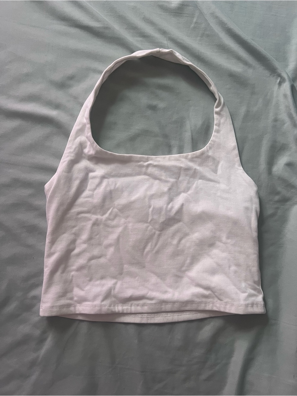 Forever 21 White Halter Crop Tank Top